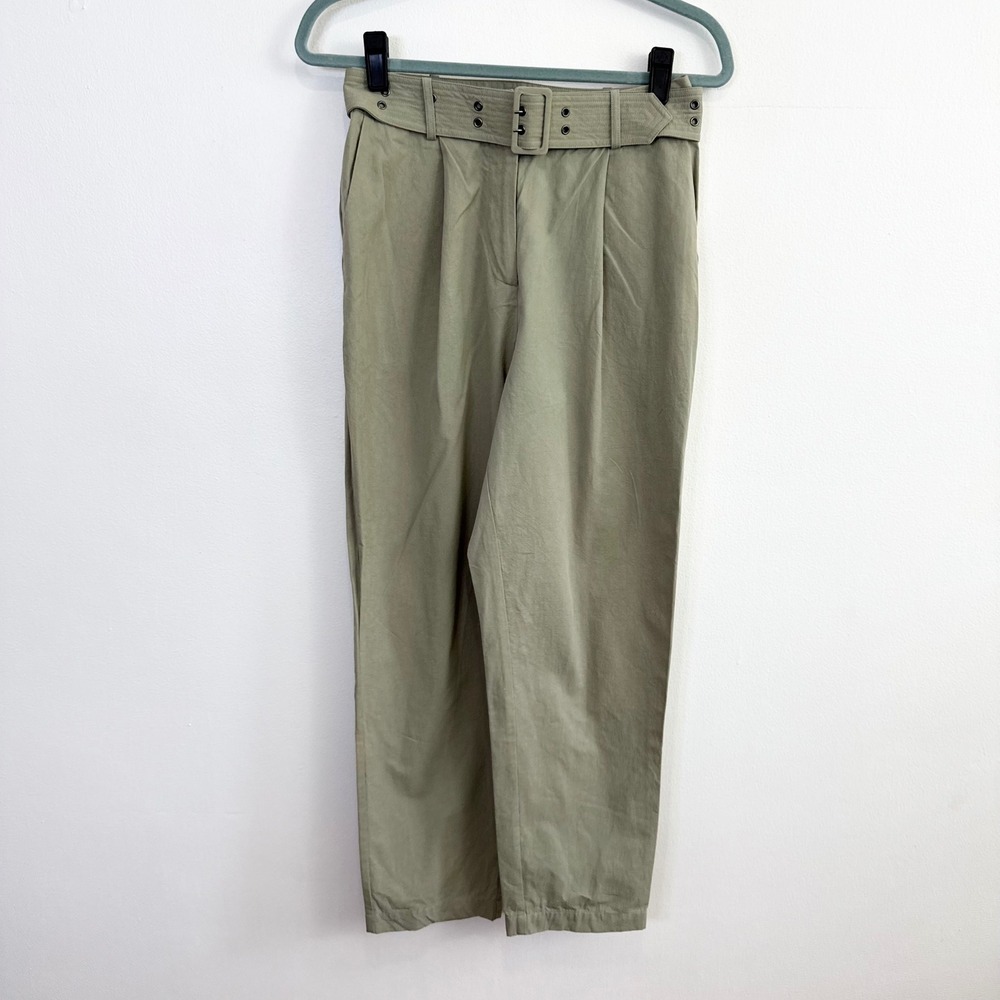 SHEIKE Olive Green Belted High Rise Wide Leg Pants Size 8